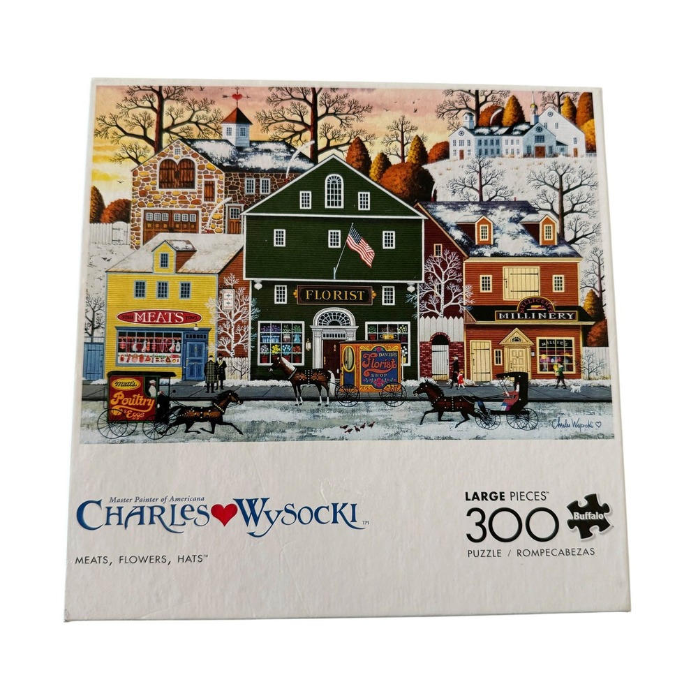 Buffalo Charles Wysocki Meats Flowers Hats 300 Large Piece Puzzle Complete